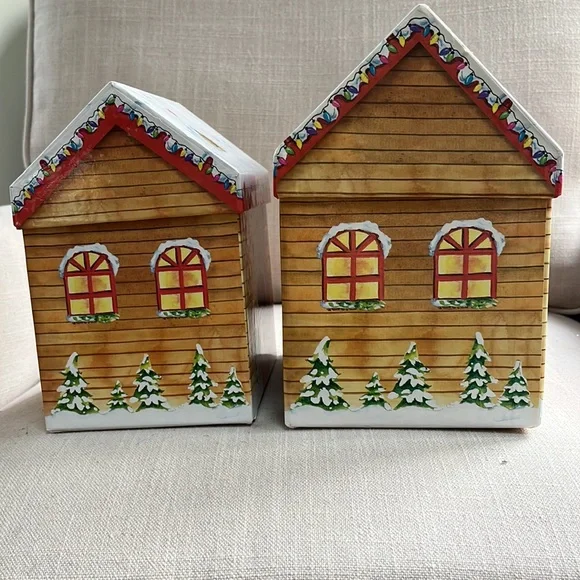 Set of Two House Shaped Nested Gift Boxes with Lids - Picture 3 of 5
